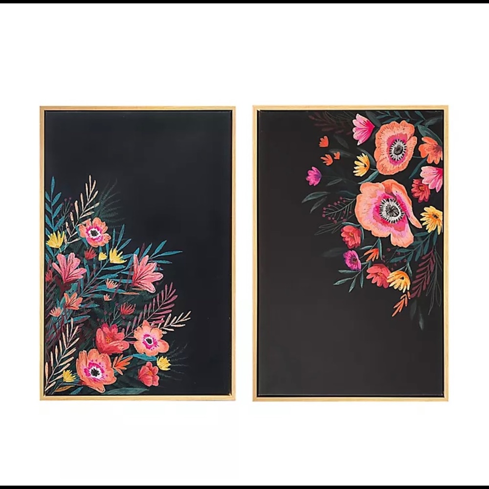 NIB Beautiful Wild Sage Canvas art, framed 2 pictures.